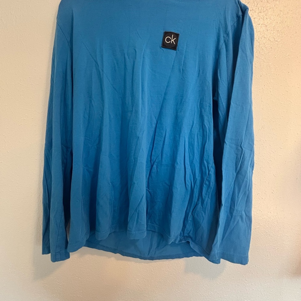 Calvin Klein Men's XL Badge Long Sleeve Blue